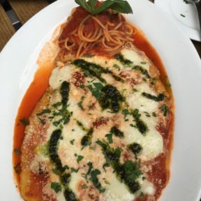 Gluten-free chicken parmesan from Senza Gluten